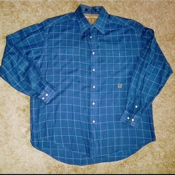Vintage Tommy Hilfiger Button Up Shirt Mens Sz Lrg - Picture 1 of 4